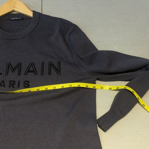 Balmain Charcoal Knit Wear Sweater with Zipper Accent - Size M Like New - Picture 9 of 9